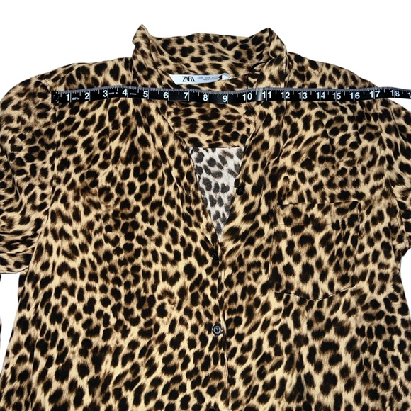 Zara Leopard Print Button Down Shirt - Picture 14 of 15